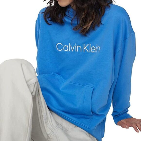 Calvin Klein Men's Relaxed Fit Standard Logo Terry Hoodie - Picture 1 of 6